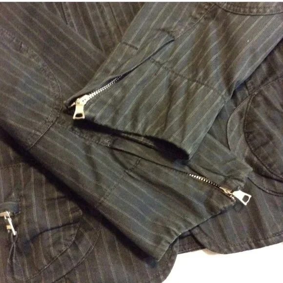 Banana Republic Black Striped Moto Jacket - XL - Picture 4 of 7